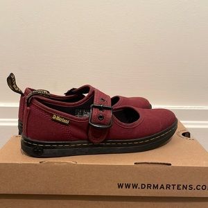 Dr. Martens Carnaby Canvas Maroon Mary Janes
